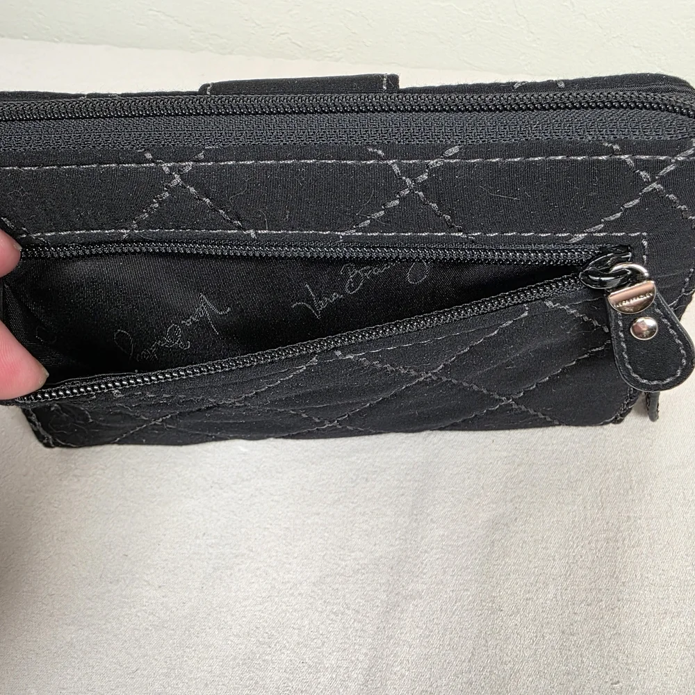 Vera Bradley Black Quilted Turn Lock Wallet Organizer - Picture 7 of 10